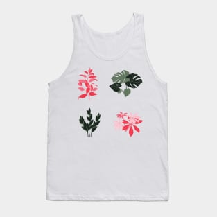 Pink and Green Cute Plants Tank Top